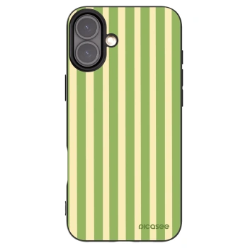 Picasee silikonowe czarne etui na Apple iPhone 16 Plus - Lines Matcha