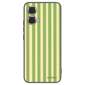 Picasee silikonowe czarne etui na Motorola Moto G85 - Lines Matcha