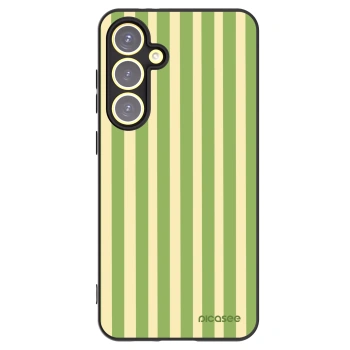 Picasee silikonowe czarne etui na Samsung Galaxy S24 FE S721B - Lines Matcha