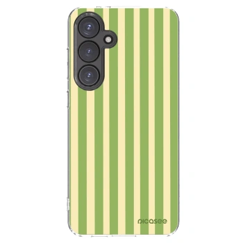 Picasee silikonowe przeźroczyste etui na Samsung Galaxy S24 FE S721B - Lines Matcha