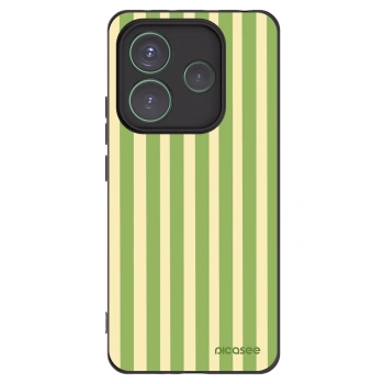 Picasee silikonowe czarne etui na Xiaomi Redmi Note 14 5G - Lines Matcha