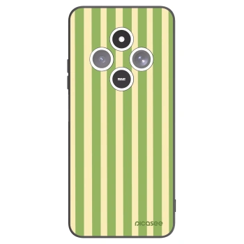 Picasee silikonowe czarne etui na Xiaomi Redmi 14C - Lines Matcha