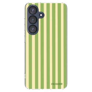 Picasee silikonowe przeźroczyste etui na Samsung Galaxy S25 5G - Lines Matcha