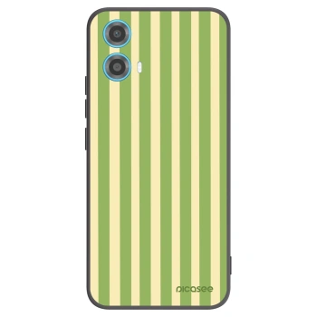Picasee silikonowe czarne etui na Motorola Moto G34 5G - Lines Matcha