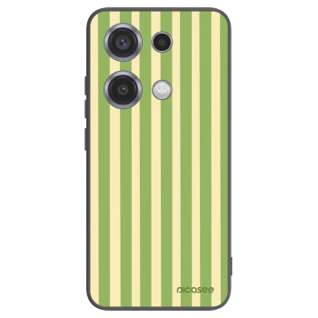 Picasee silikonowe czarne etui na Xiaomi Redmi Note 14S - Lines Matcha
