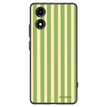 Picasee silikonowe czarne etui na Motorola Moto E14 - Lines Matcha