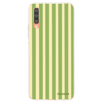 Picasee silikonowe przeźroczyste etui na Samsung Galaxy A70 A705F - Lines Matcha