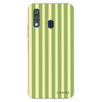 Picasee silikonowe przeźroczyste etui na Samsung Galaxy A40 A405F - Lines Matcha