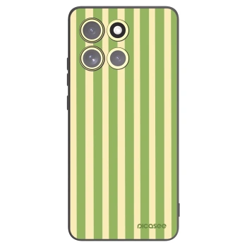 Picasee silikonowe czarne etui na Motorola Moto G86 5G - Lines Matcha