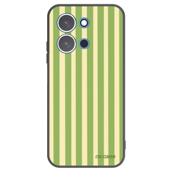 Picasee silikonowe czarne etui na Xiaomi Redmi 15C 4G - Lines Matcha