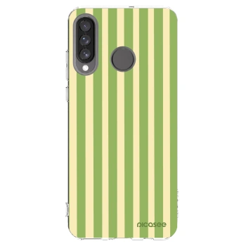 Picasee silikonowe przeźroczyste etui na Huawei P30 Lite - Lines Matcha