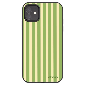 Picasee silikonowe czarne etui na Apple iPhone 11 - Lines Matcha