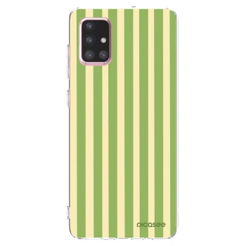 Picasee silikonowe przeźroczyste etui na Samsung Galaxy A71 A715F - Lines Matcha