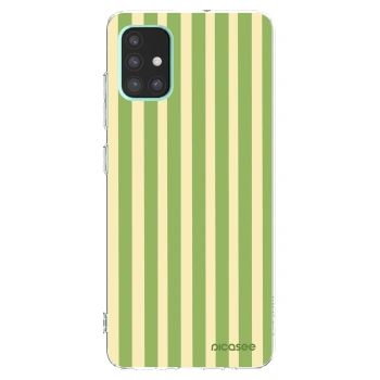 Picasee silikonowe przeźroczyste etui na Samsung Galaxy A51 A515F - Lines Matcha