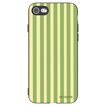 Picasee silikonowe czarne etui na Apple iPhone SE 2020 - Lines Matcha