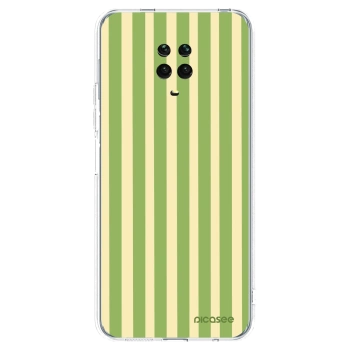 Picasee silikonowe przeźroczyste etui na Xiaomi Redmi Note 9 Pro - Lines Matcha