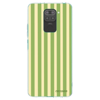 Picasee silikonowe czarne etui na Xiaomi Redmi Note 9 - Lines Matcha