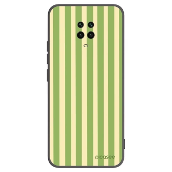 Picasee silikonowe czarne etui na Xiaomi Redmi Note 9S - Lines Matcha