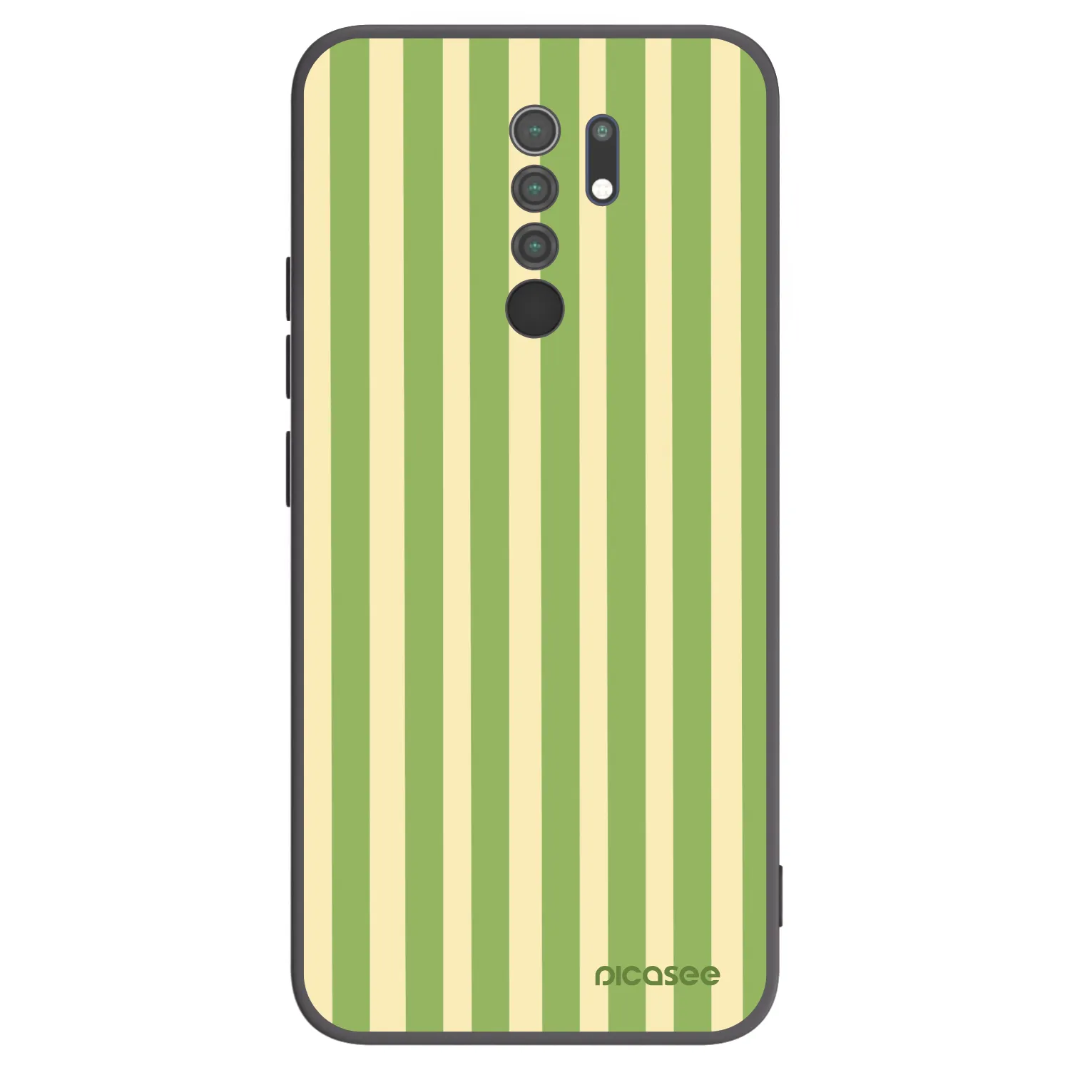 Picasee silikonowe czarne etui na Xiaomi Redmi 9 - Lines Matcha