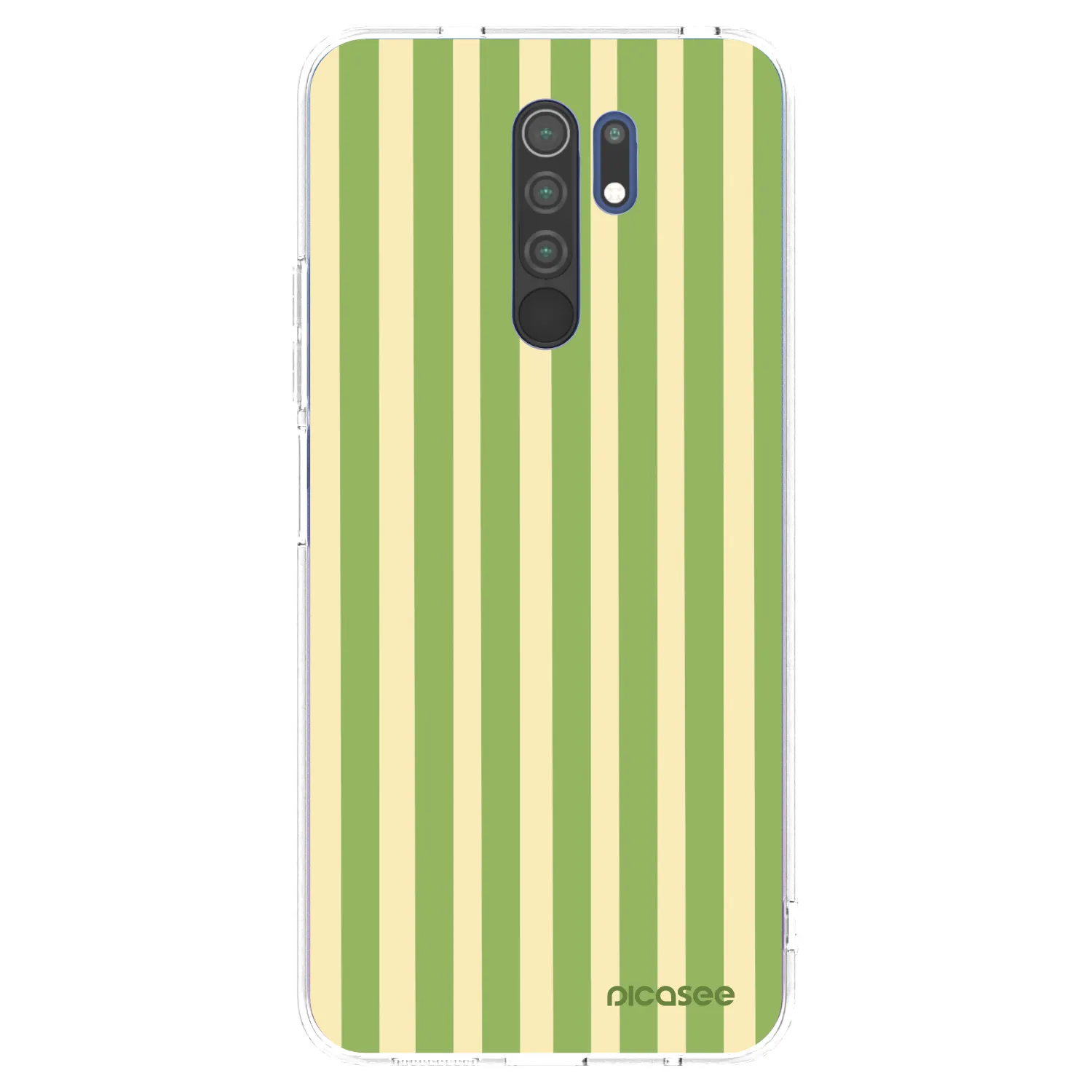 Picasee silikonowe przeźroczyste etui na Xiaomi Redmi 9 - Lines Matcha