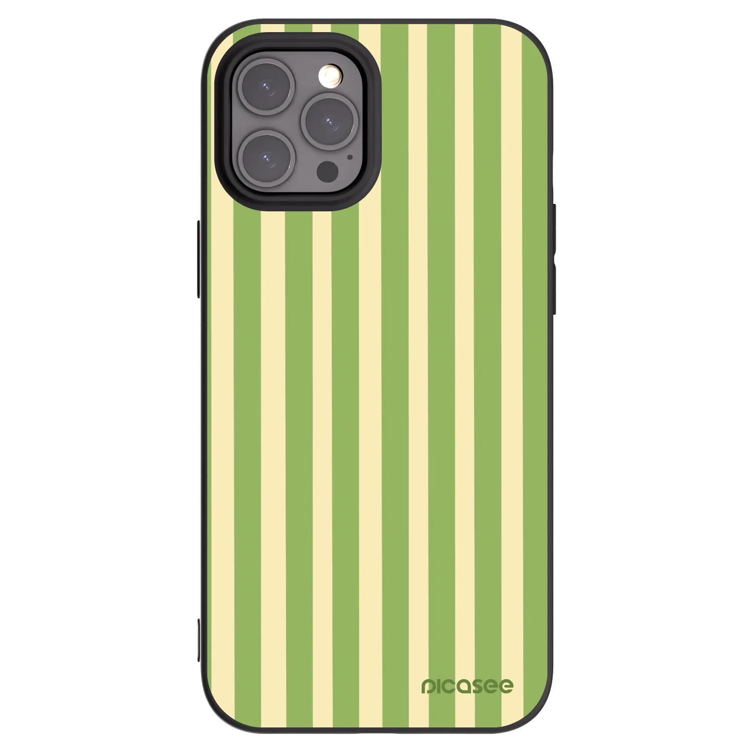 Picasee silikonowe czarne etui na Apple iPhone 12 Pro Max - Lines Matcha