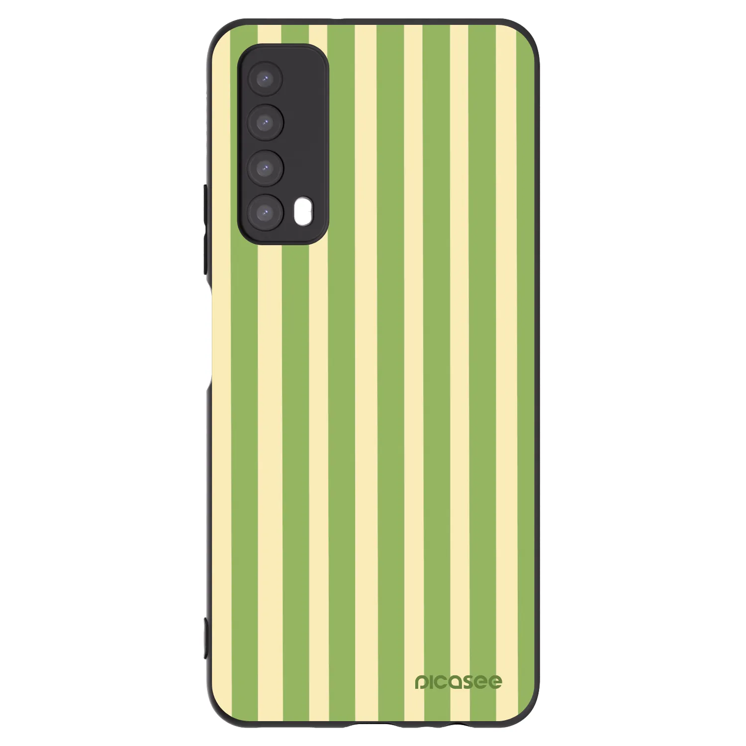 Picasee silikonowe czarne etui na Huawei P Smart 2021 - Lines Matcha