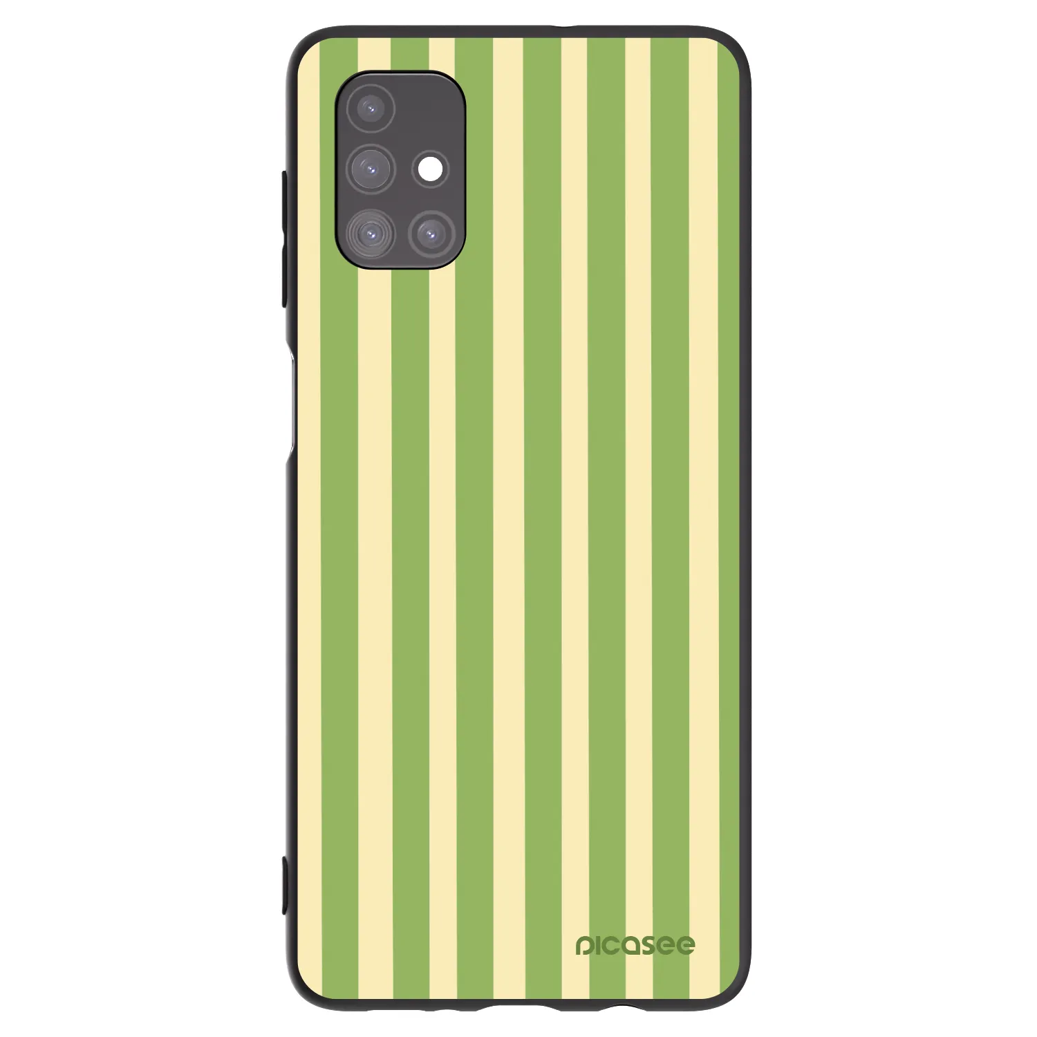 Picasee silikonowe czarne etui na Samsung Galaxy M51 M515F - Lines Matcha