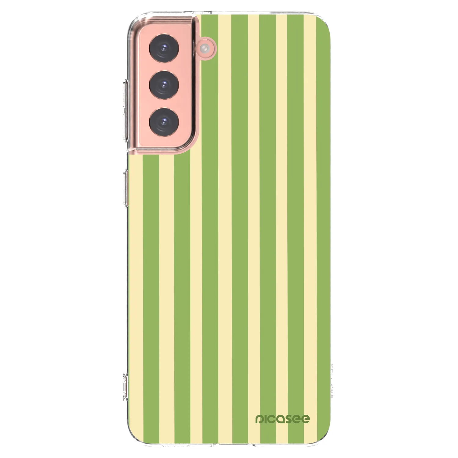 Picasee silikonowe przeźroczyste etui na Samsung Galaxy S21 5G G991B - Lines Matcha