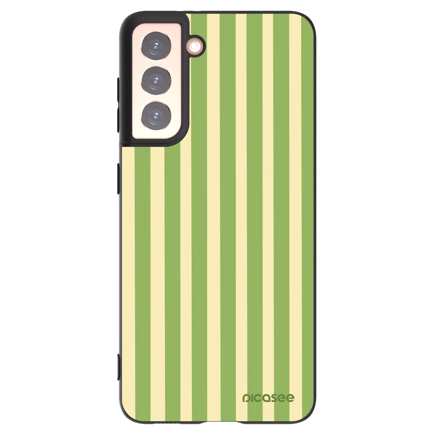 Picasee silikonowe czarne etui na Samsung Galaxy S21 5G G991B - Lines Matcha