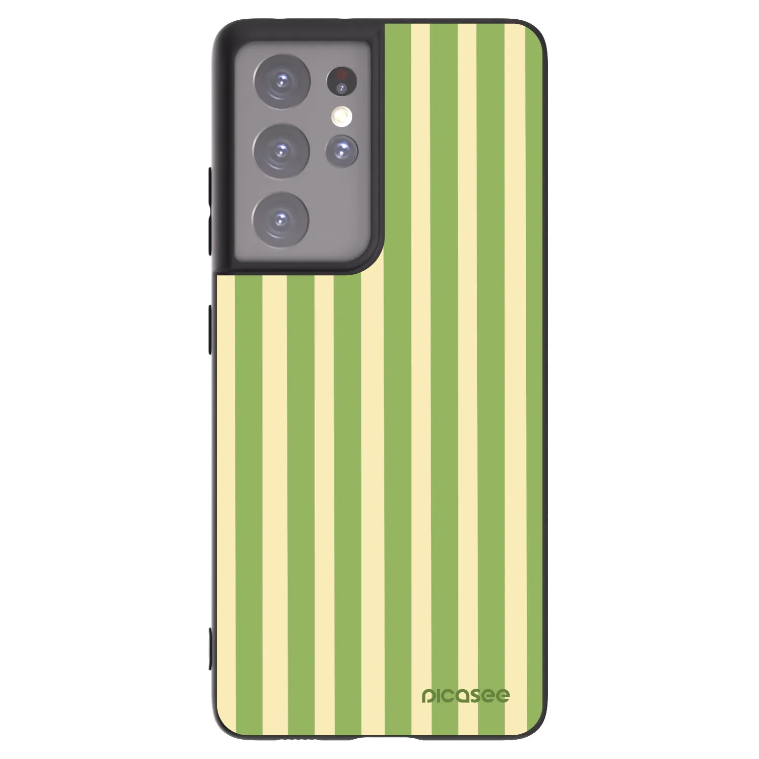 Picasee silikonowe czarne etui na Samsung Galaxy S21 Ultra 5G G998B - Lines Matcha