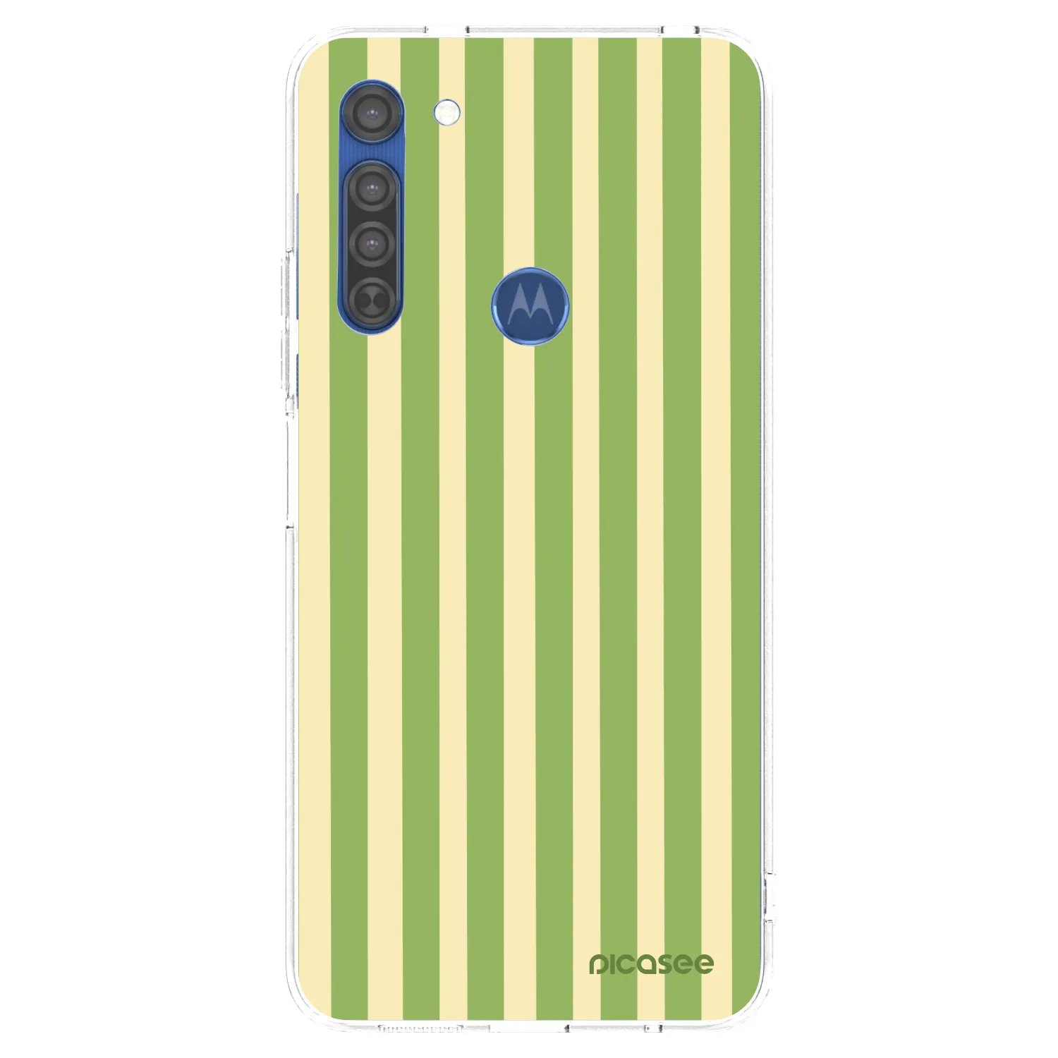 Picasee silikonowe przeźroczyste etui na Motorola Moto G8 - Lines Matcha