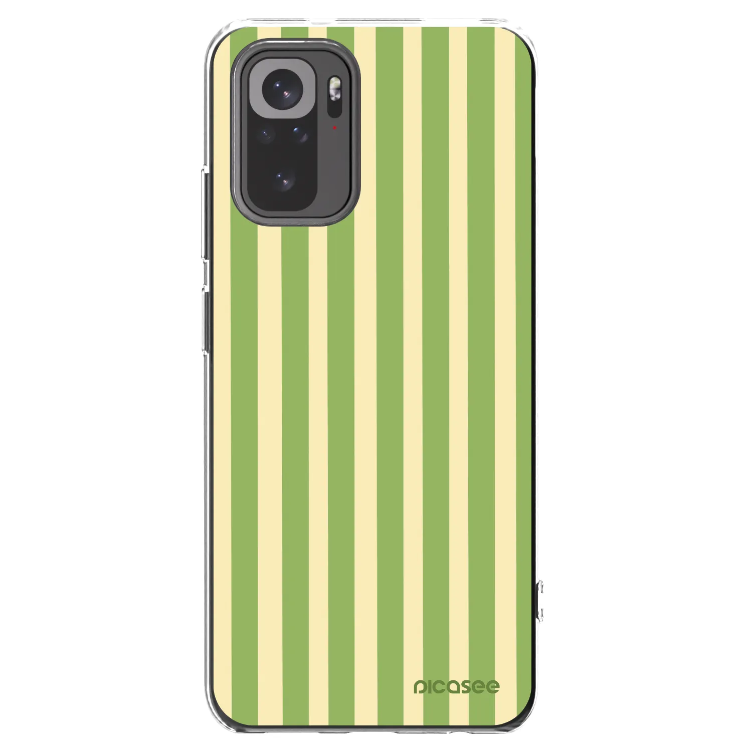 Picasee silikonowe przeźroczyste etui na Xiaomi Redmi Note 10 - Lines Matcha