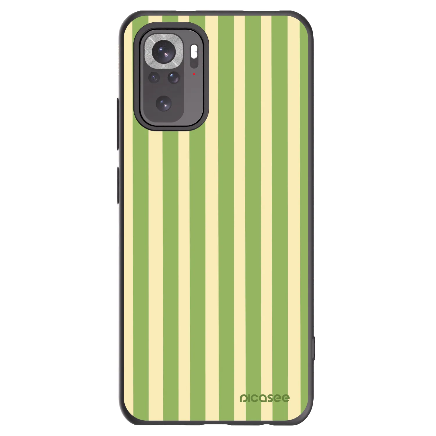 Picasee silikonowe czarne etui na Xiaomi Redmi Note 10S - Lines Matcha