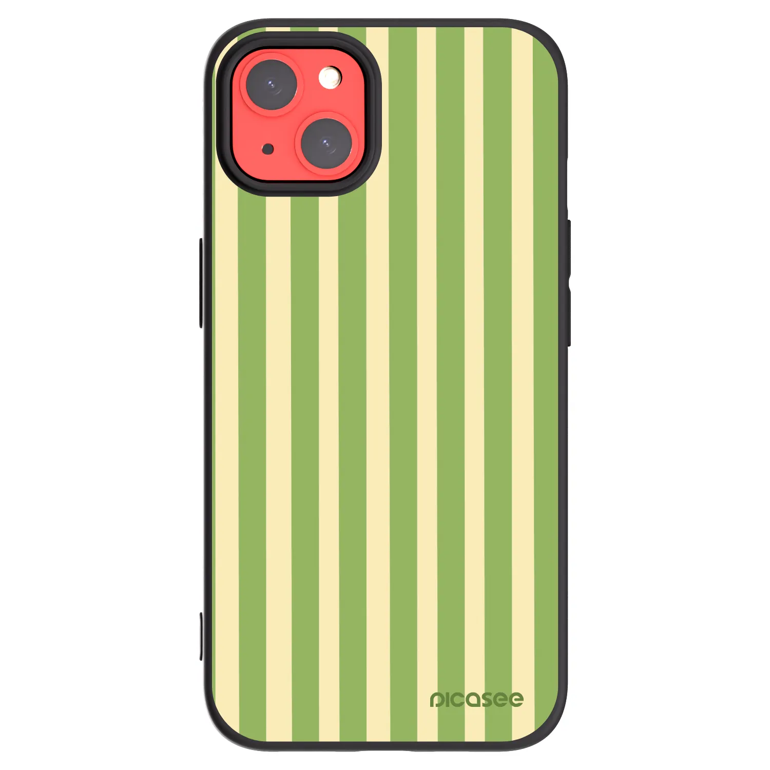 Picasee silikonowe czarne etui na Apple iPhone 13 - Lines Matcha