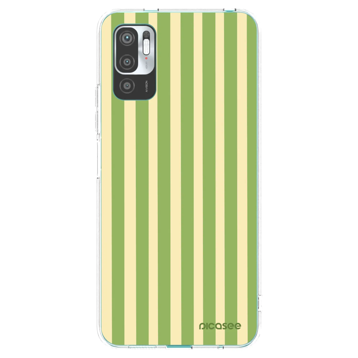 Picasee silikonowe przeźroczyste etui na Xiaomi Redmi Note 10 5G - Lines Matcha