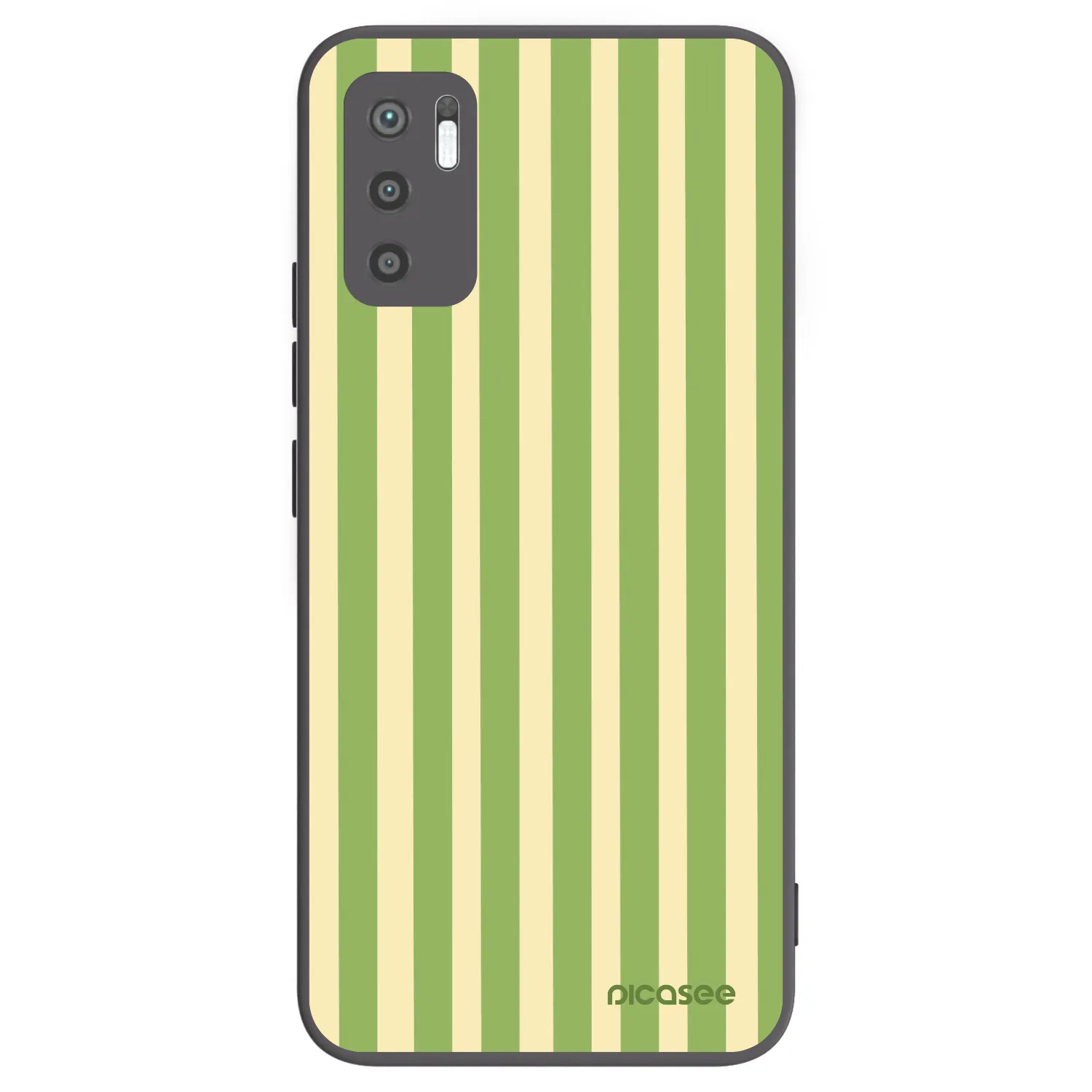 Picasee silikonowe czarne etui na Xiaomi Redmi Note 10 5G - Lines Matcha