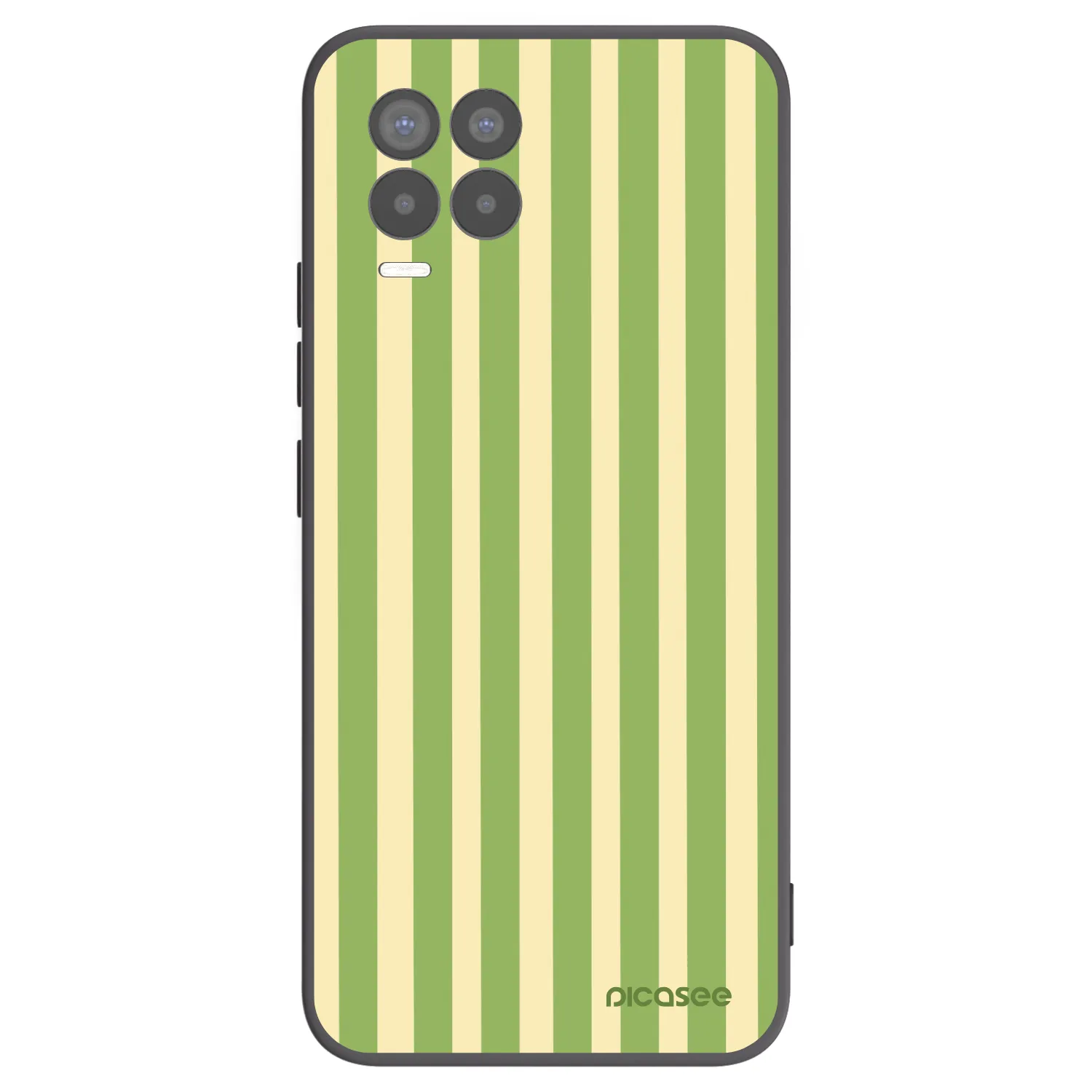 Picasee silikonowe czarne etui na Realme 8 4G - Lines Matcha