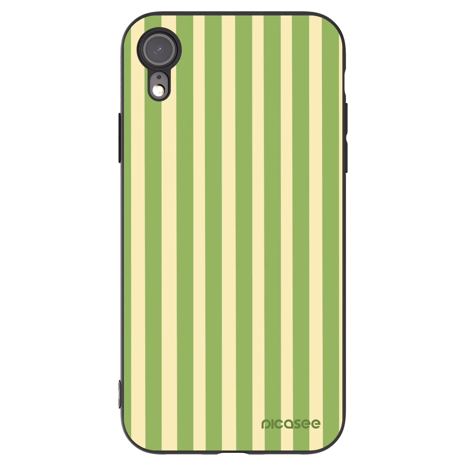 Picasee silikonowe czarne etui na Apple iPhone XR - Lines Matcha