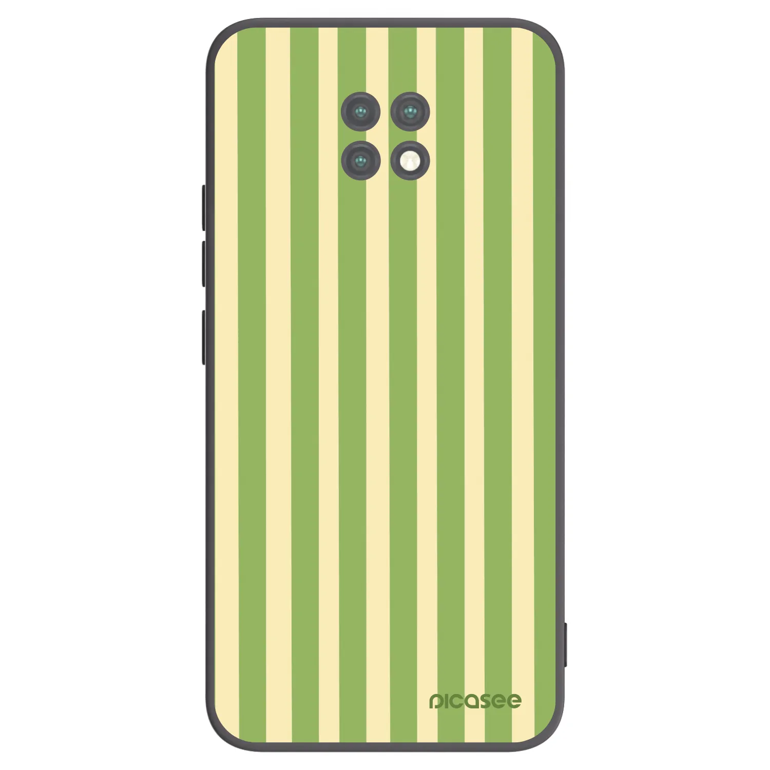 Picasee silikonowe czarne etui na Xiaomi Redmi Note 9T - Lines Matcha