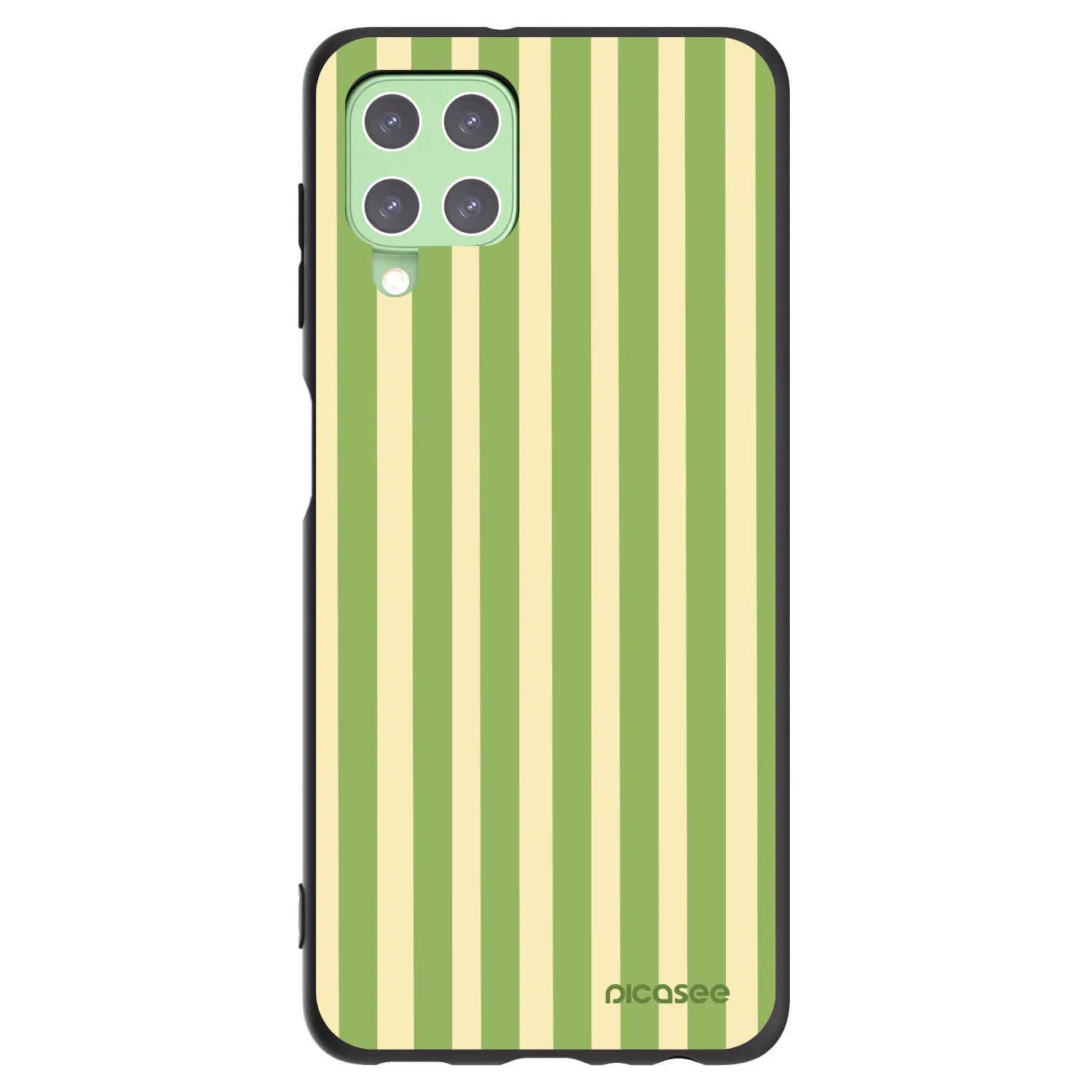 Picasee silikonowe czarne etui na Samsung Galaxy A22 A225F 4G - Lines Matcha