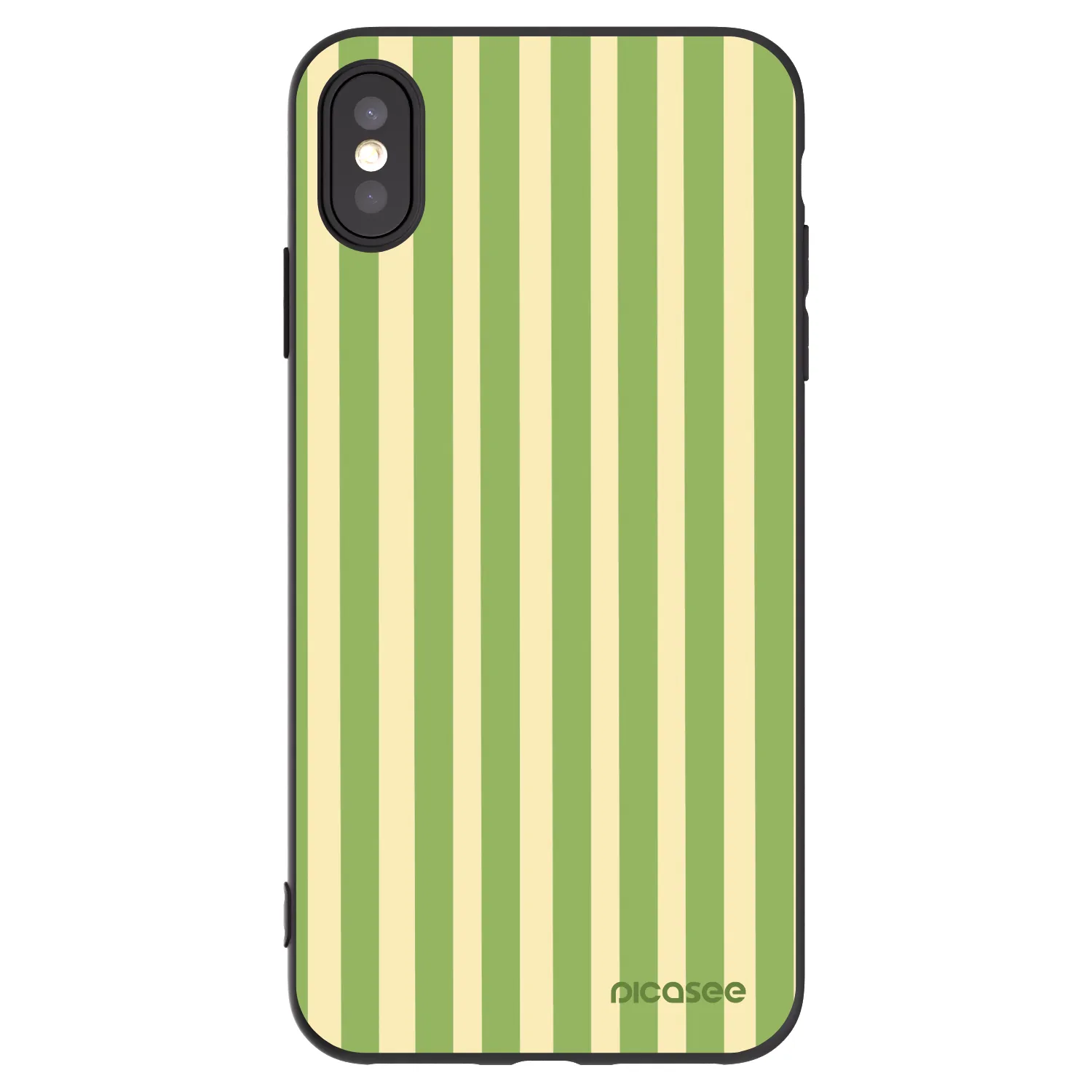 Picasee silikonowe czarne etui na Apple iPhone XS Max - Lines Matcha