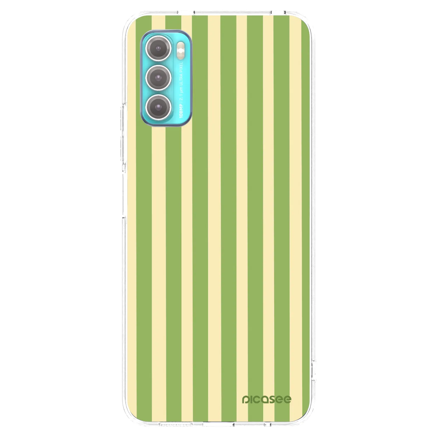 Picasee silikonowe przeźroczyste etui na Motorola Moto G60 - Lines Matcha
