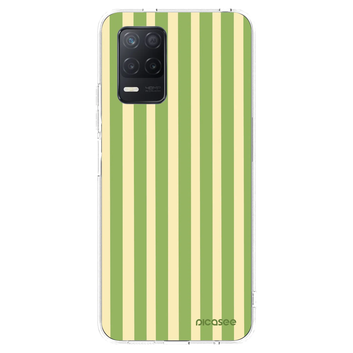 Picasee silikonowe przeźroczyste etui na Realme 8 5G - Lines Matcha