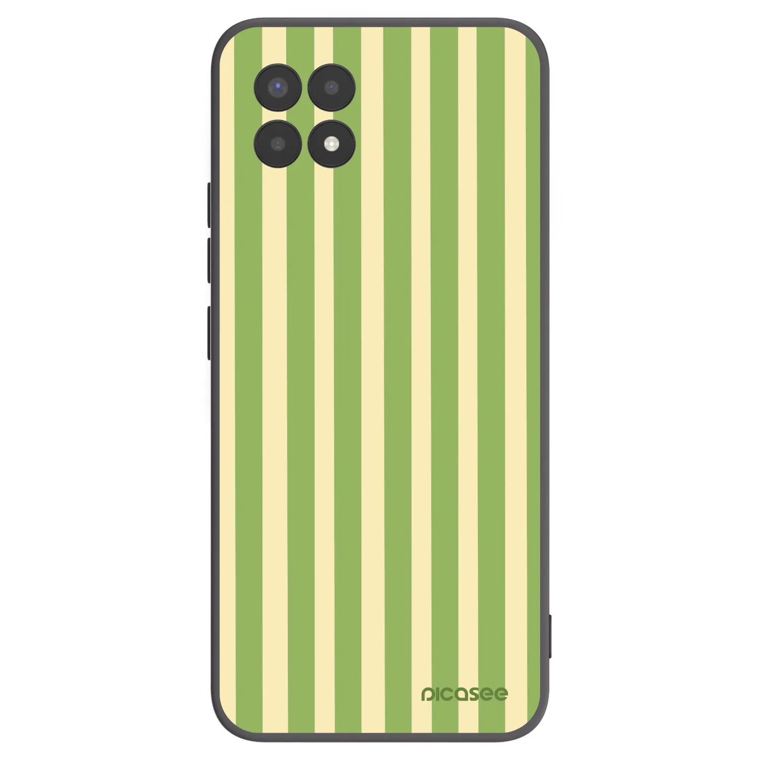 Picasee silikonowe czarne etui na Realme 8i - Lines Matcha