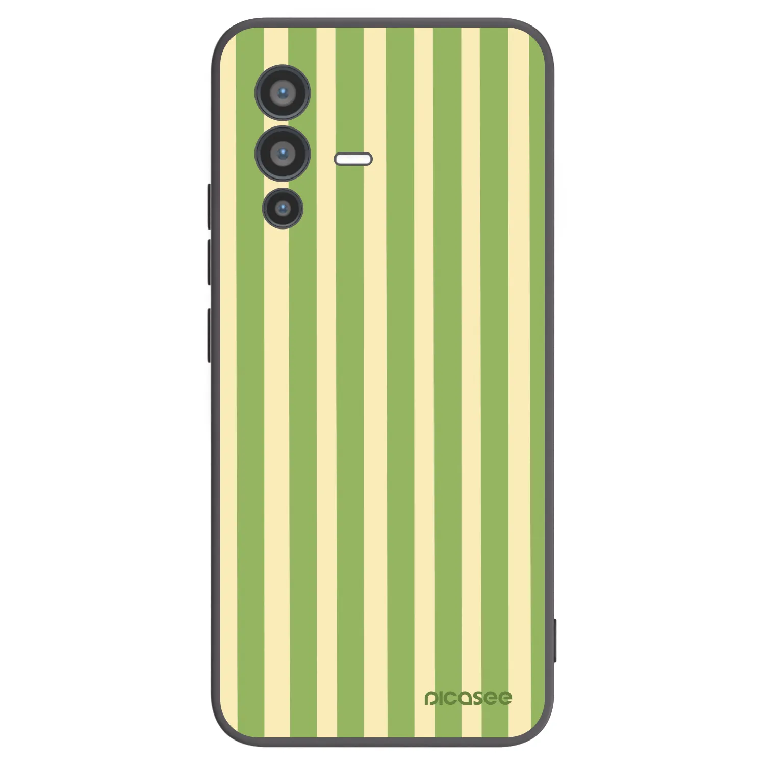 Picasee silikonowe czarne etui na Vivo V23 5G - Lines Matcha
