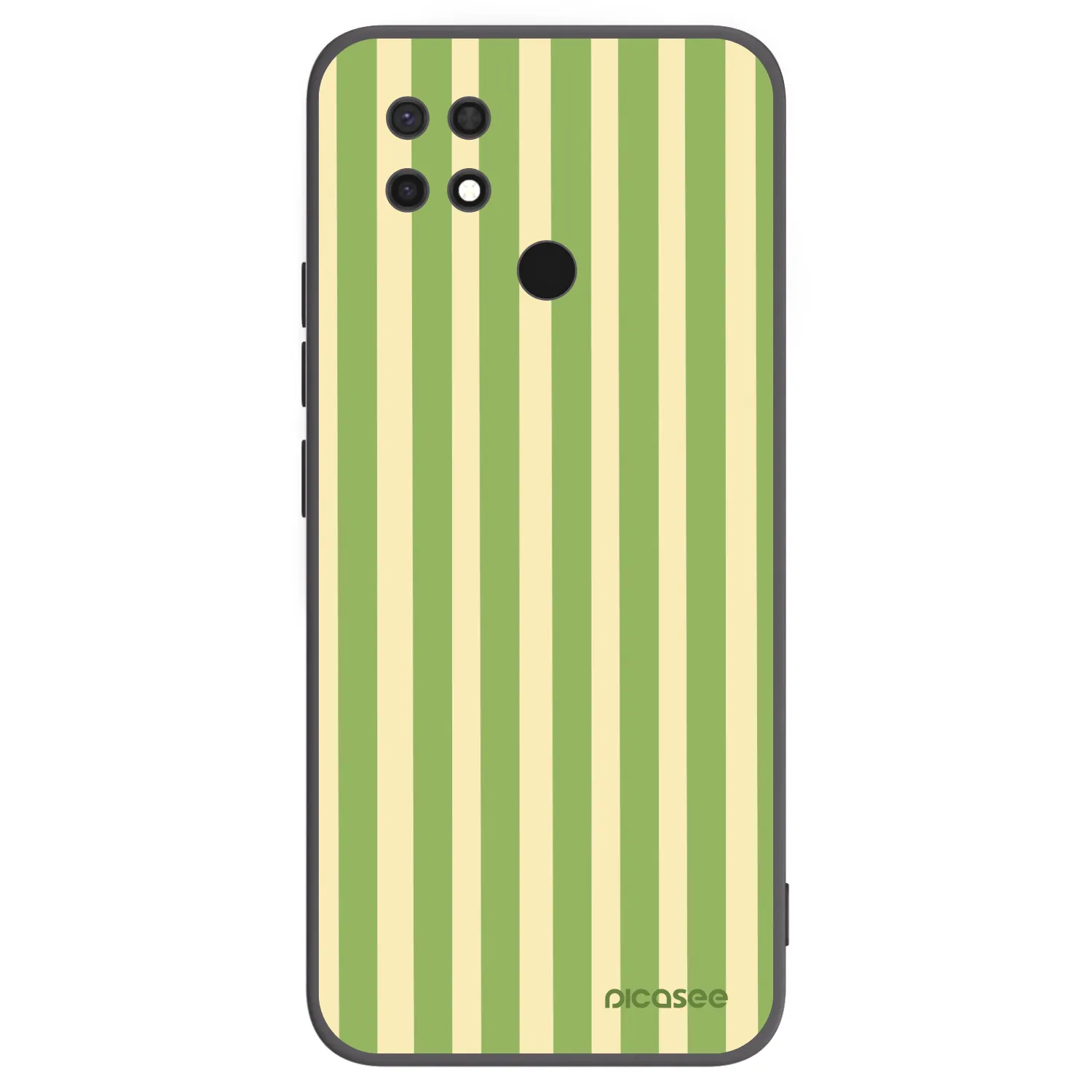 Picasee silikonowe czarne etui na Xiaomi Redmi 10C - Lines Matcha