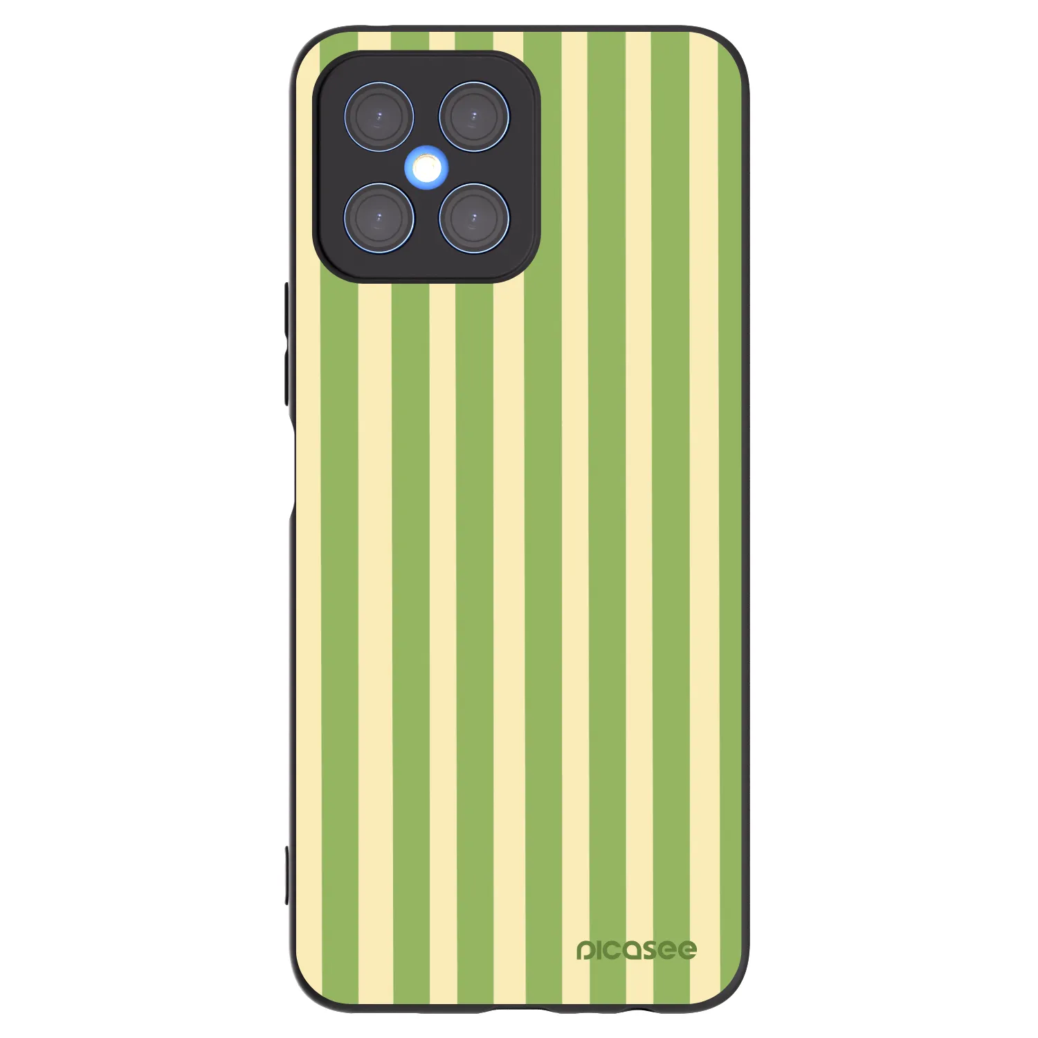 Picasee silikonowe czarne etui na Honor X8 4G - Lines Matcha