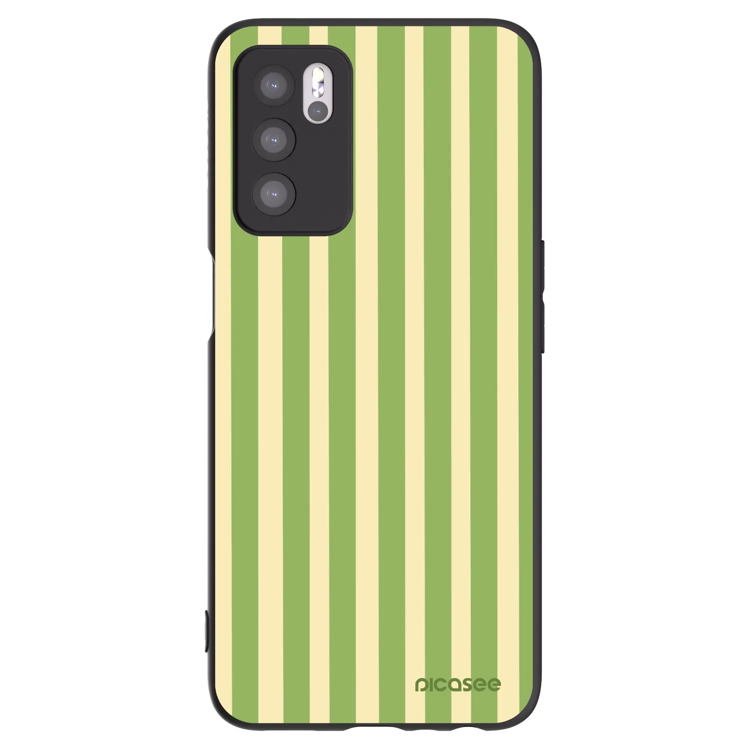 Picasee silikonowe czarne etui na OPPO A16s - Lines Matcha