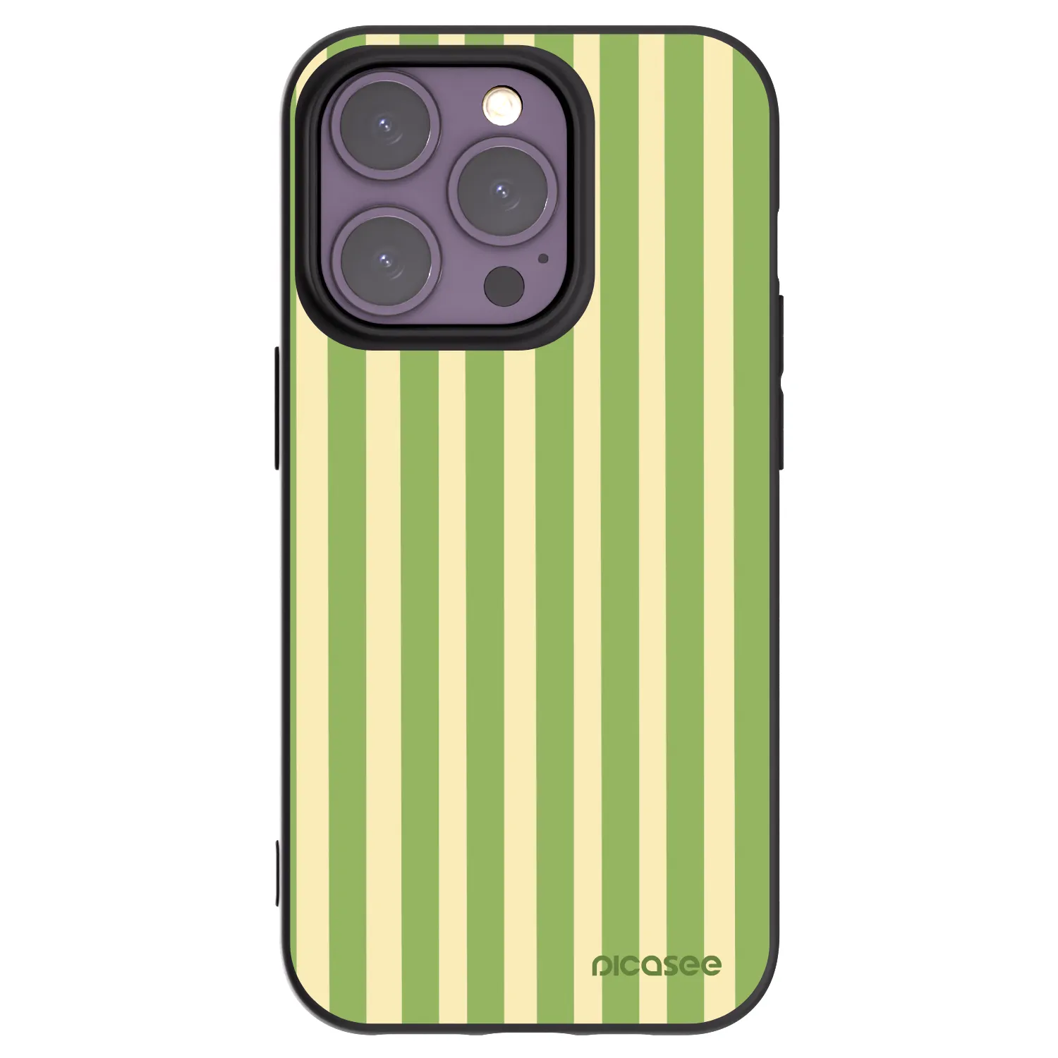 Picasee silikonowe czarne etui na Apple iPhone 14 Pro - Lines Matcha