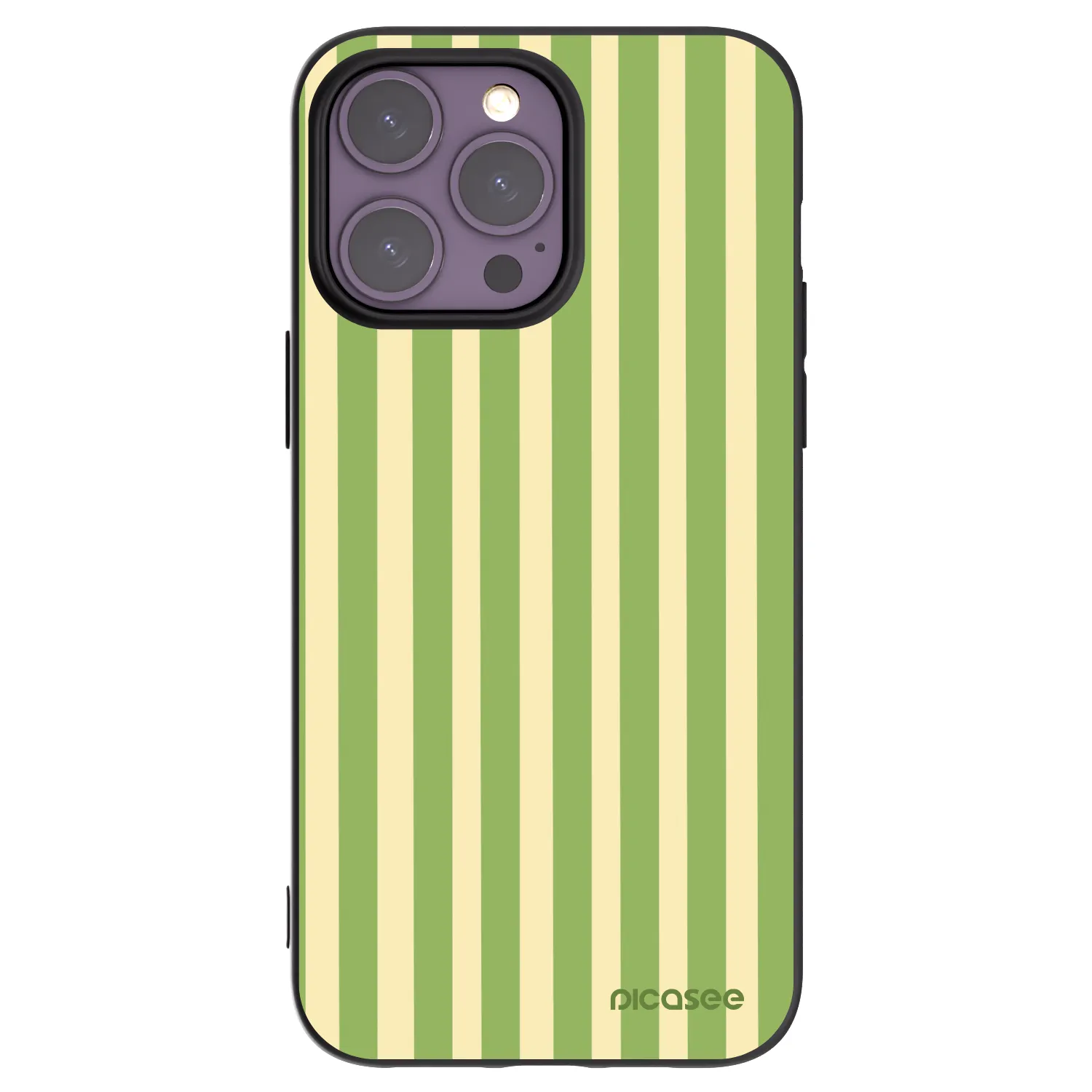 Picasee silikonowe czarne etui na Apple iPhone 14 Pro Max - Lines Matcha